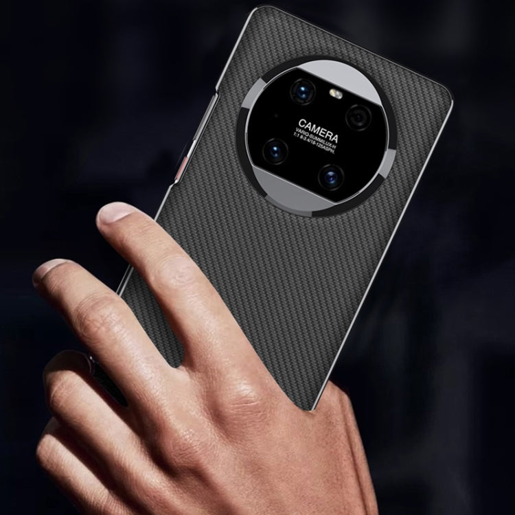 For Huawei Mate 40 GKK Electroplating Leather Surface Phone Case(Carbon Fiber) - Huawei Cases by GKK | Online Shopping South Africa | PMC TechLife