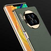 For Huawei Mate 30 Pro 5G GKK Electroplating Leather Surface Phone Case(Yellow)