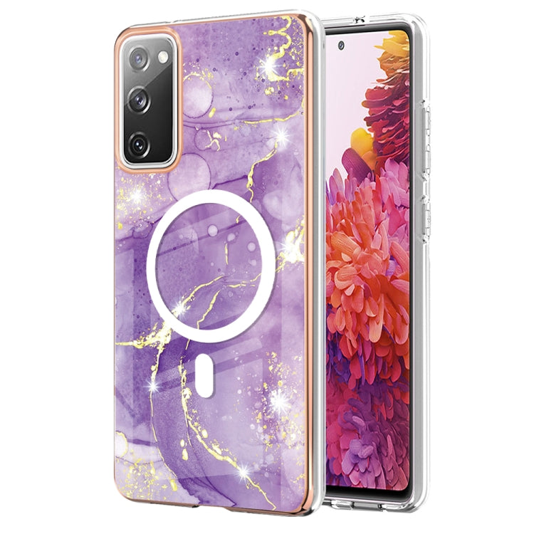 For Samsung Galaxy S20 FE 5G&4G / S20 Lite / S20 Fan Edition Marble Pattern Dual-side IMD Magsafe TPU Phone Case(Purple 002) - Galaxy S20 FE Cases by PMC TechLife | Online Shopping South Africa | PMC TechLife