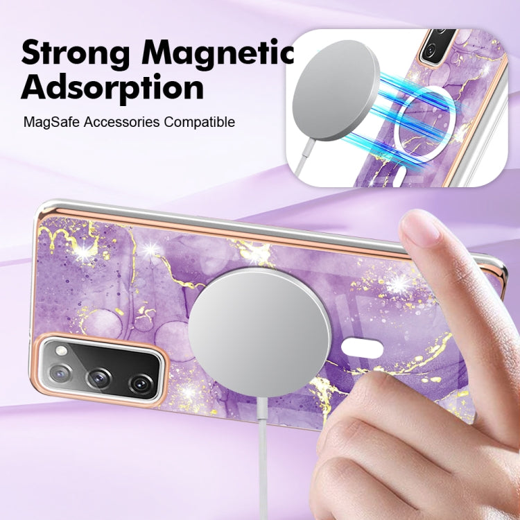 For Samsung Galaxy S20 FE 5G&4G / S20 Lite / S20 Fan Edition Marble Pattern Dual-side IMD Magsafe TPU Phone Case(Purple 002) - Galaxy S20 FE Cases by PMC TechLife | Online Shopping South Africa | PMC TechLife