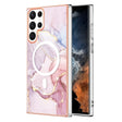 For Samsung Galaxy S22 Ultra 5G Marble Pattern Dual-side IMD Magsafe TPU Phone Case(Rose Gold 005) - Galaxy S22 Ultra 5G Cases by PMC TechLife | Online Shopping South Africa | PMC TechLife