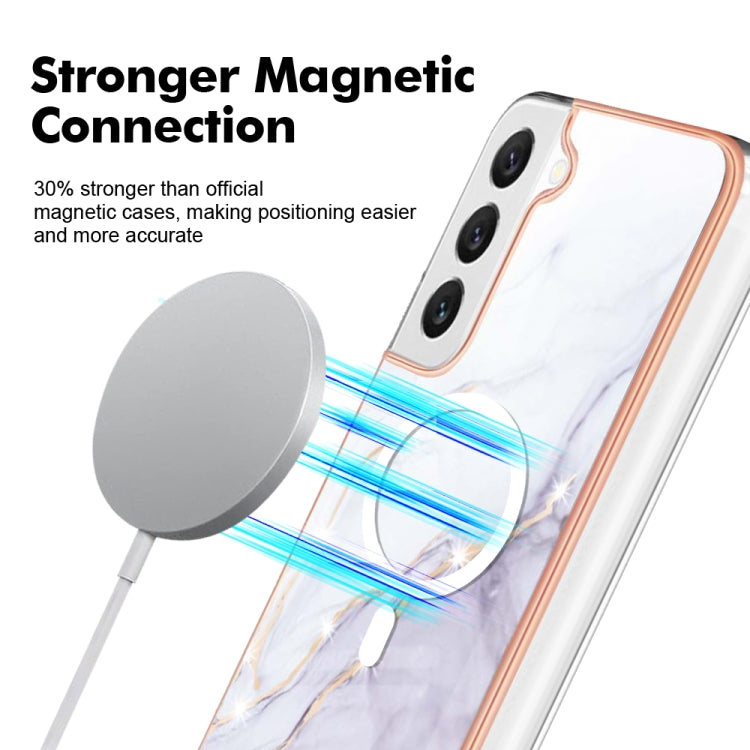 For Samsung Galaxy S23 5G Marble Pattern Dual-side IMD Magsafe TPU Phone Case(White 006) - Galaxy S23 5G Cases by PMC TechLife | Online Shopping South Africa | PMC TechLife
