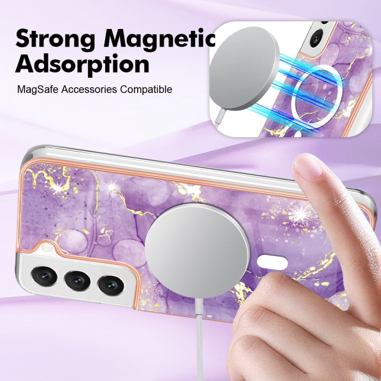 For Samsung Galaxy S23+ 5G Marble Pattern Dual-side IMD Magsafe TPU Phone Case(Purple 002) - Galaxy S23+ 5G Cases by PMC TechLife | Online Shopping South Africa | PMC TechLife