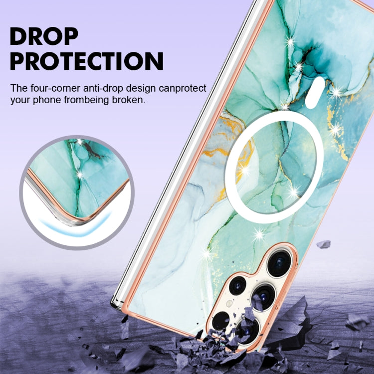 For Samsung Galaxy S23 Ultra 5G Marble Pattern Dual-side IMD Magsafe TPU Phone Case(Green 003) - Galaxy S23 Ultra 5G Cases by PMC TechLife | Online Shopping South Africa | PMC TechLife