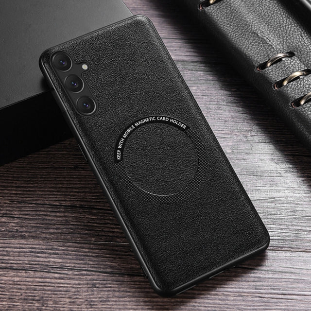 For Samsung Galaxy A35 MagSafe Magnetic PU Phone Case(Black)