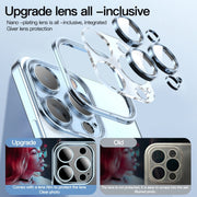 For iPhone 15 Pro Lens Protector MagSafe Electroplated Phone Case(Gold)
