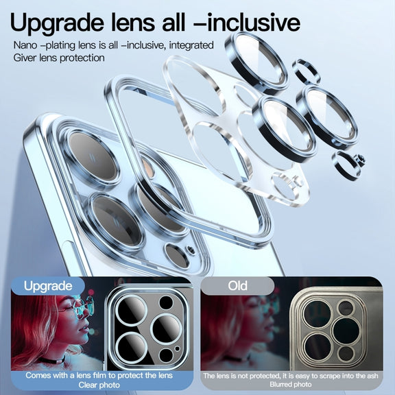 For iPhone 15 Pro Lens Protector MagSafe Electroplated Phone Case(Gold)
