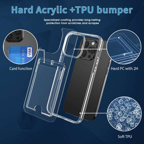 For iPhone 15 Crystal Clear Wallet Air Bag Phone Case(Transparent)