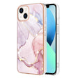 Electroplating Marble Pattern Dual-side IMD TPU Shockproof Phone Case For iPhone 15(Rose Gold 005) - free shipping - PMC TechLife - Order now!