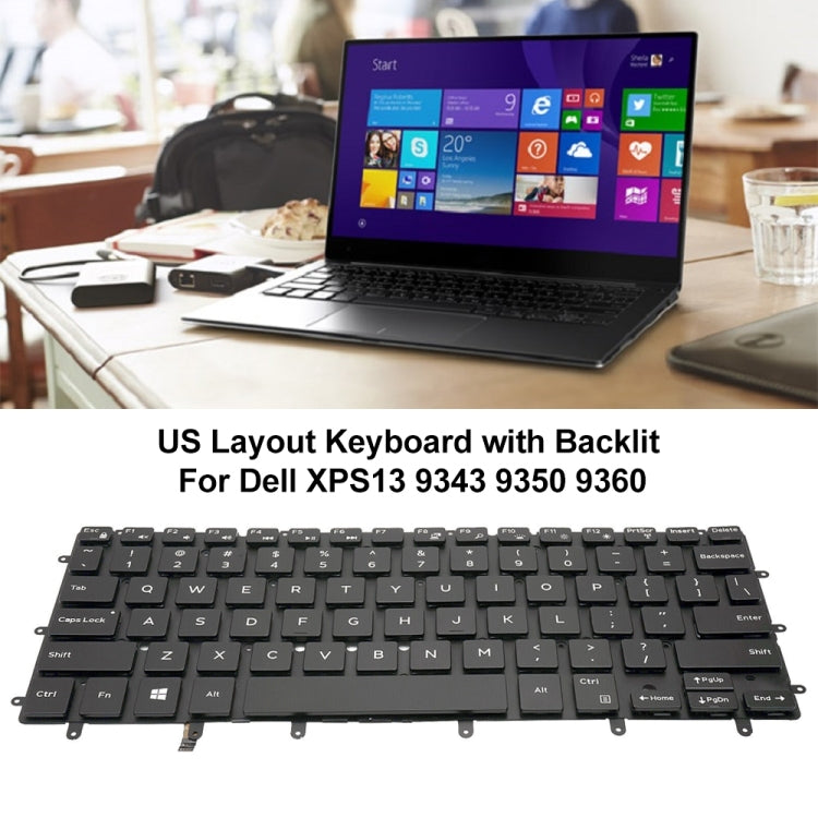 For Dell XPS 13 9343 13 9350 9360 US Version Backlight Laptop Keyboard(Black) - Dell Spare Parts by PMC TechLife | Online Shopping South Africa | PMC TechLife | Buy Now Pay Later Mobicred