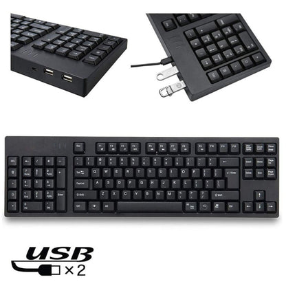 Wired USB Left Hand Keyboard with Dual HUB Function(Black) - free shipping - PMC Jewellery - Order now!