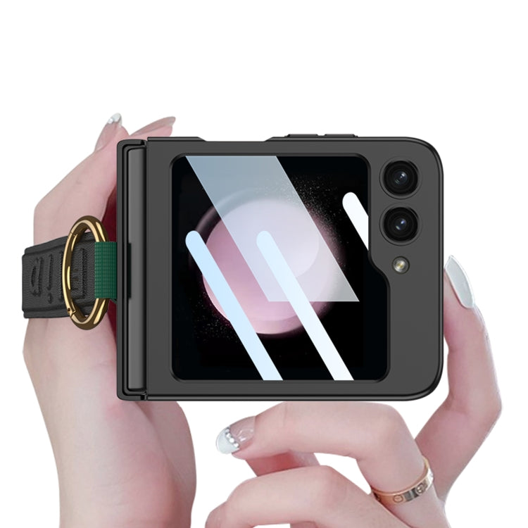 For Samsung Galaxy Z Flip5 GKK Integrated Ultrathin Shockproof Phone Case with Ring Wrist Strap(Pink) - Galaxy Z Flip5 Cases by GKK | Online Shopping South Africa | PMC TechLife