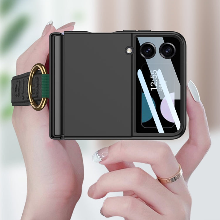 For Samsung Galaxy Z Flip4 5G GKK Integrated Ultrathin Shockproof Phone Case with Ring Wrist Strap(Pink) - Galaxy Z Flip4 5G Cases by GKK | Online Shopping South Africa | PMC TechLife