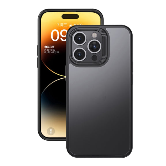 For iPhone 15 Pro Max Shield Frosted Skin Feel Phone Case(Black)
