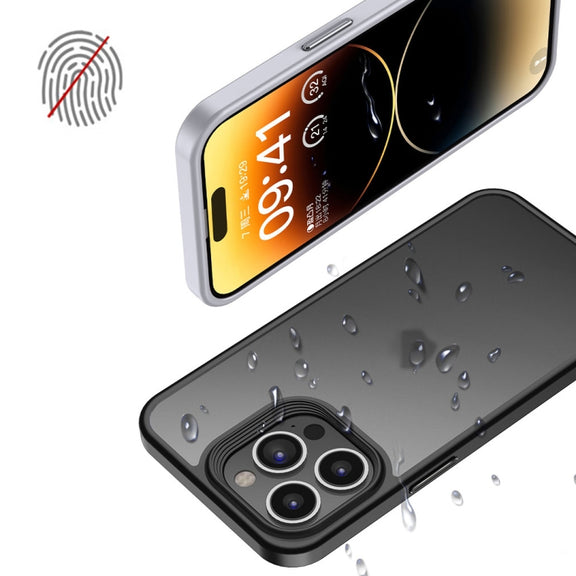For iPhone 15 Pro Max Shield Frosted Skin Feel Phone Case(Black)