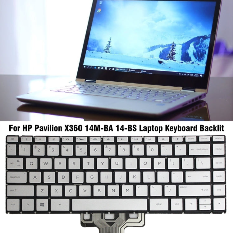 For HP 14M-BA 14-BS US Version Laptop Backlight Keyboard(Silver) - HP Spare Parts by PMC TechLife | Online Shopping South Africa | PMC TechLife
