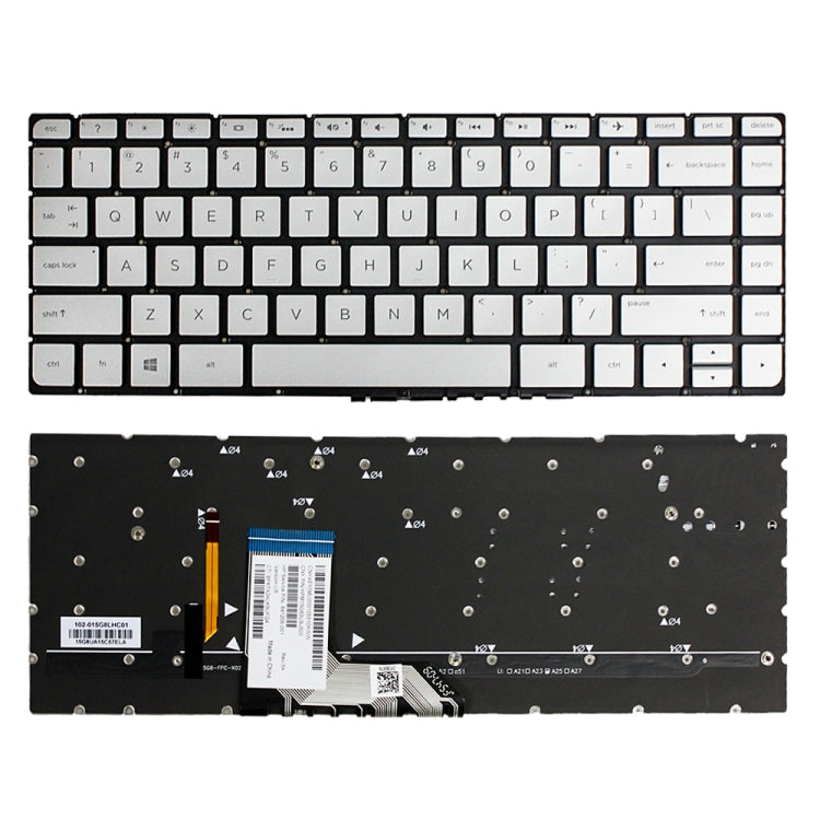 For HP Spectre 15-AP US Version Laptop Backlight Keyboard(Silver) - HP Spare Parts by PMC TechLife | Online Shopping South Africa | PMC TechLife | Buy Now Pay Later Mobicred