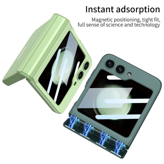 For Samsung Galaxy Z Flip5 GKK Integrated Magnetic Full Coverage Folding Phone Case(Green)