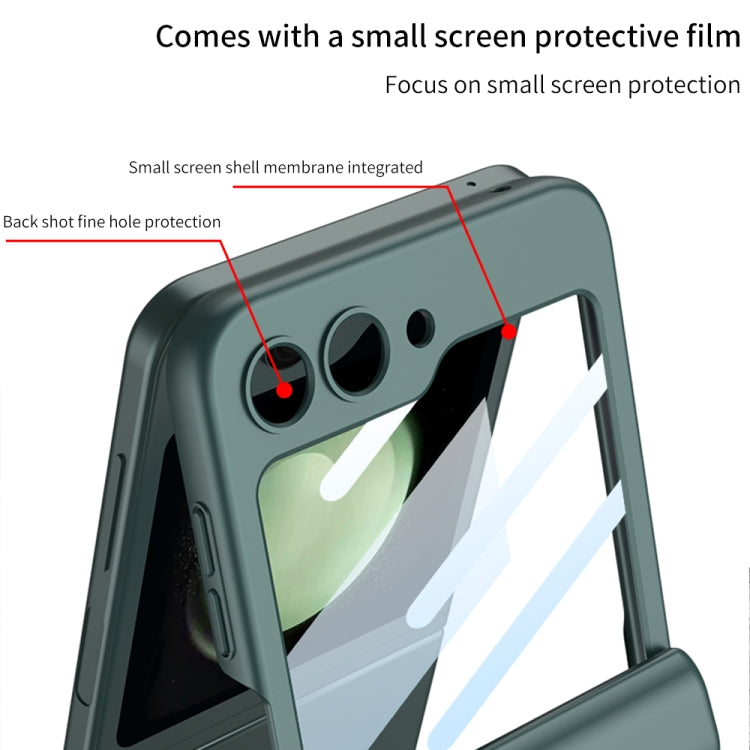 For Samsung Galaxy Z Flip5 GKK Integrated Magnetic Full Coverage Folding Phone Case(Green)