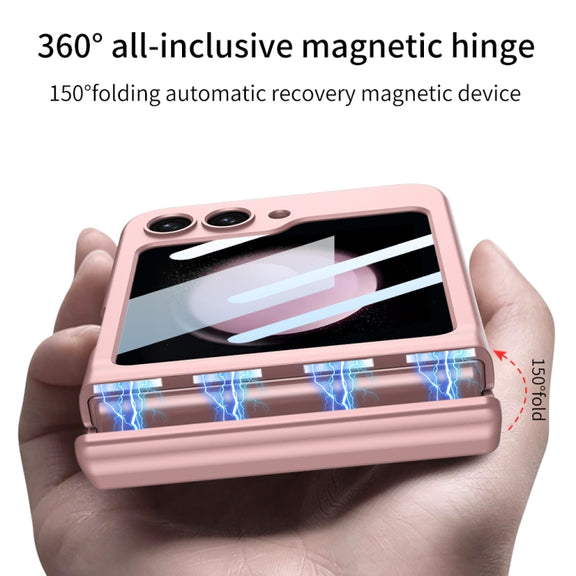 For Samsung Galaxy Z Flip5 GKK Integrated Magnetic Full Coverage Folding Phone Case(Silver)