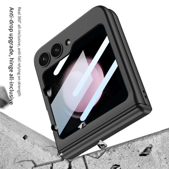 For Samsung Galaxy Z Flip5 GKK Integrated Magnetic Full Coverage Folding Phone Case(Silver)
