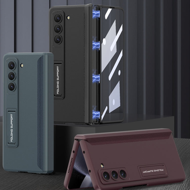 For Samsung Galaxy Z Fold5 GKK Integrated Magnetic Full Coverage Folding Phone Case(Wine Red) - Galaxy Z Fold5 Cases by GKK | Online Shopping South Africa | PMC TechLife | Buy Now Pay Later Mobicred