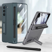 For Samsung Galaxy Z Fold5 GKK Full Coverage Magnetic Fold Hinge Phone Case with Pen Slots(Green)