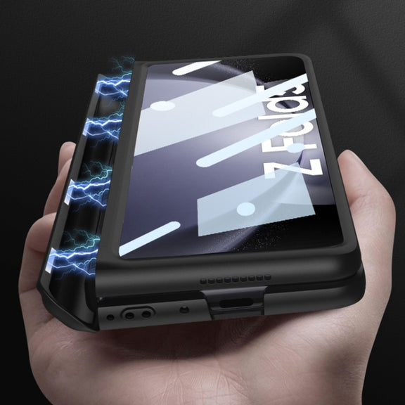 For Samsung Galaxy Z Fold5 GKK Full Coverage Magnetic Fold Hinge Phone Case with Pen Slots(Green)