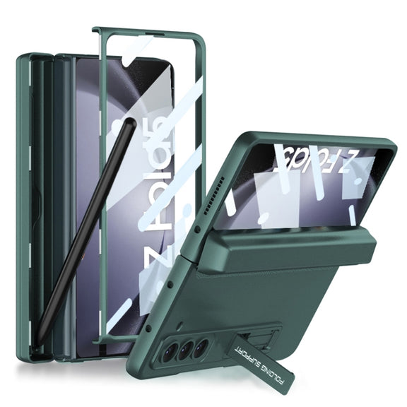 For Samsung Galaxy Z Fold5 GKK Integrated Magnetic Full Coverage Phone Flip Case with Pen Box(Night Green)