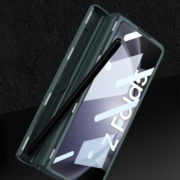 For Samsung Galaxy Z Fold5 GKK Integrated Magnetic Full Coverage Phone Flip Case with Pen Box(Green)