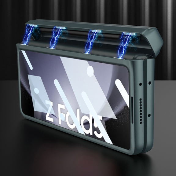 For Samsung Galaxy Z Fold5 GKK Integrated Magnetic Full Coverage Phone Flip Case with Pen Box(Green)