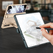 For Samsung Galaxy Z Fold5 GKK Integrated Magnetic Full Coverage Phone Flip Case with Pen Box(Green)