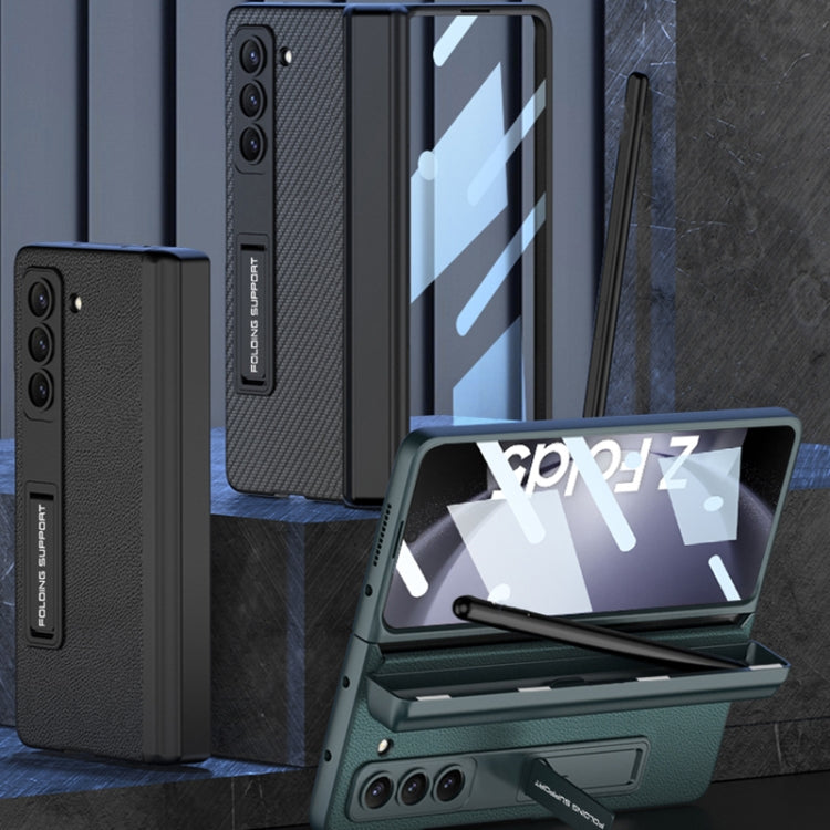 For Samsung Galaxy Z Fold5 GKK Magnetic Flip Plain Leather Phone Case with Pen Box(Black) - free shipping - PMC TechLife - Order now!