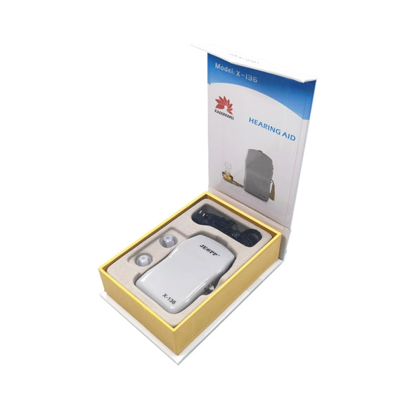 KAIXINWEI X136 DC1.5V In-ear Hearing Aid Sound Amplifier(Light Grey)