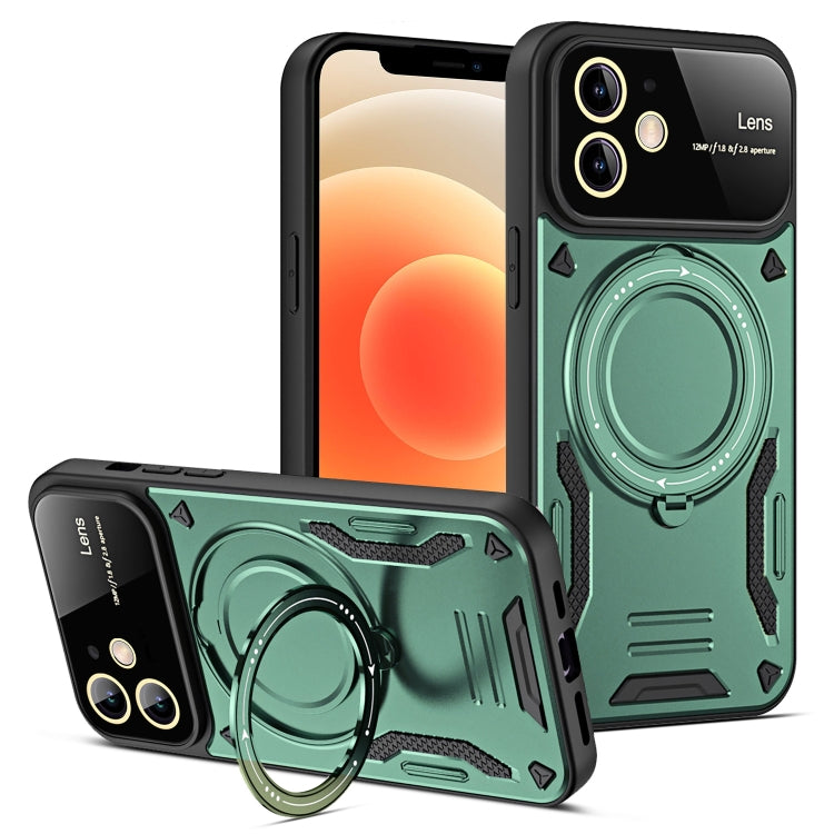 For iPhone 12 Large Window MagSafe Holder Phone Case(Green) - free shipping - PMC TechLife - Order now!