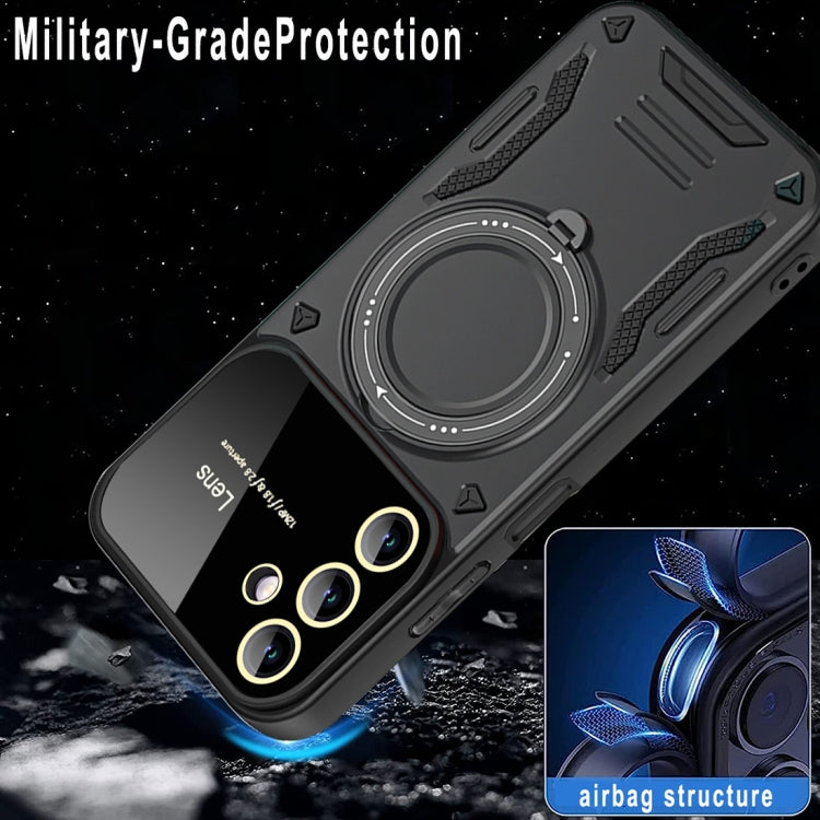 For Samsung Galaxy A14 5G Large Window MagSafe Holder Phone Case(Blue) - Galaxy Phone Cases by PMC TechLife | Online Shopping South Africa | PMC TechLife