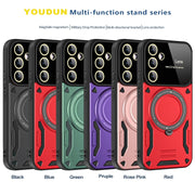 For Samsung Galaxy A34 5G Large Window MagSafe Holder Phone Case(Black)