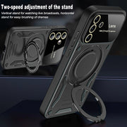 For Samsung Galaxy A34 5G Large Window MagSafe Holder Phone Case(Black)