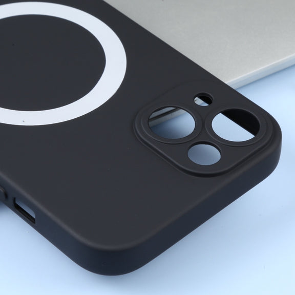 For iPhone 15 Liquid Silicone Magsafe Phone Case(Black)