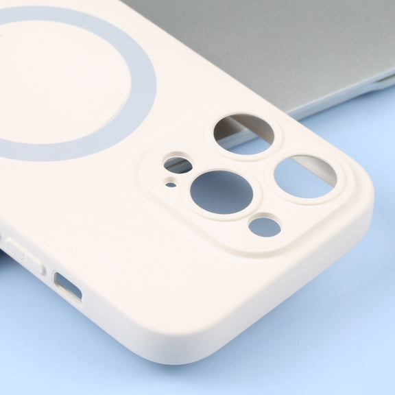 For iPhone 15 Pro Liquid Silicone Magsafe Phone Case(White)