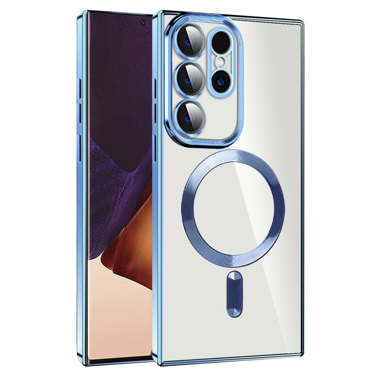 For Samsung Galaxy Note20 Ultra CD Texture Plating TPU MagSafe Phone Case with Lens Film(Sierra Blue) - Galaxy Note20 Ultra Cases by PMC TechLife | Online Shopping South Africa | PMC TechLife