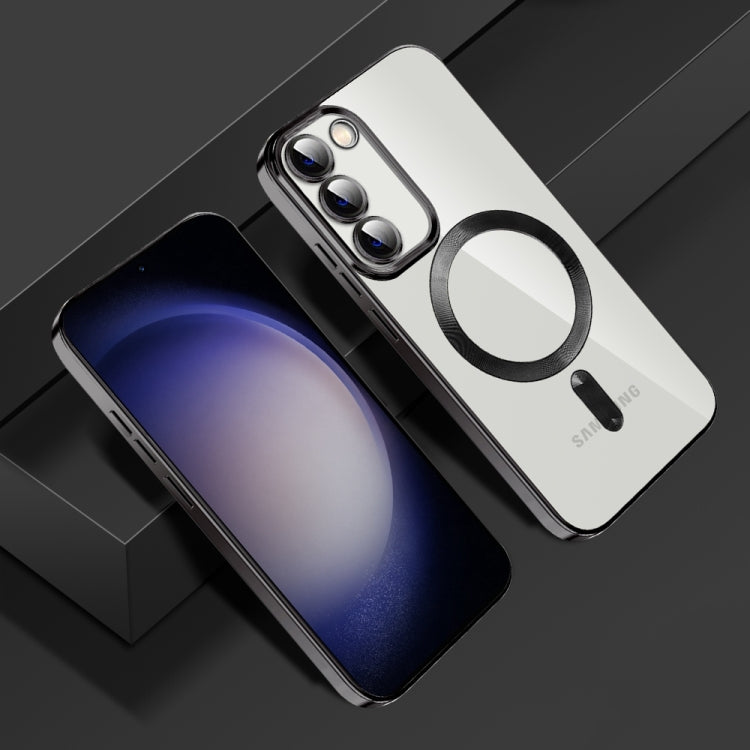 For Samsung Galaxy S20 FE CD Texture Plating TPU MagSafe Phone Case with Lens Film(Black) - Galaxy S20 FE Cases by PMC TechLife | Online Shopping South Africa | PMC TechLife