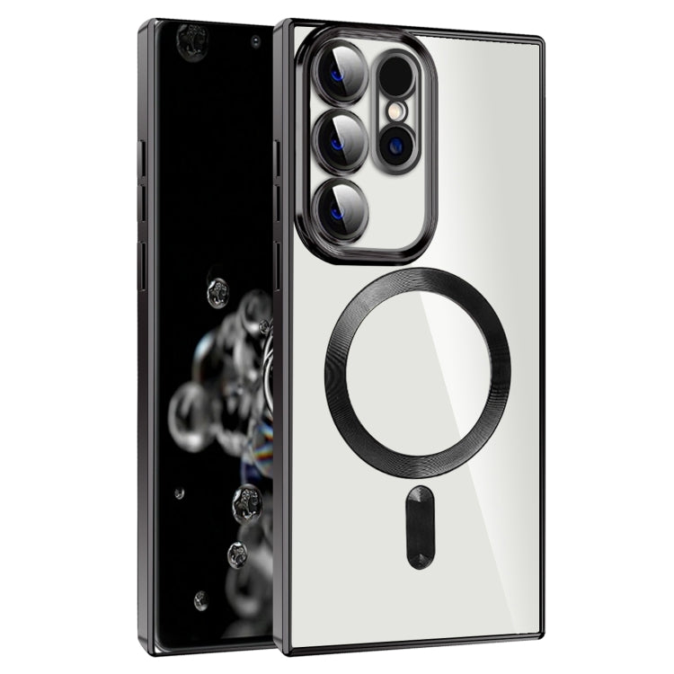 For Samsung Galaxy S20 Ultra CD Texture Plating TPU MagSafe Phone Case with Lens Film(Black) - Galaxy Phone Cases by PMC TechLife | Online Shopping South Africa | PMC TechLife | Buy Now Pay Later Mobicred