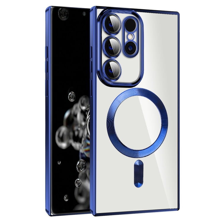 For Samsung Galaxy S20 Ultra CD Texture Plating TPU MagSafe Phone Case with Lens Film(Royal Blue) - Galaxy Phone Cases by PMC TechLife | Online Shopping South Africa | PMC TechLife