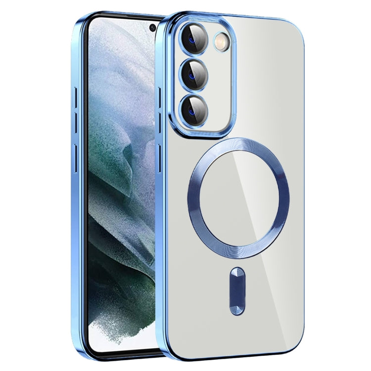 For Samsung Galaxy S21 5G CD Texture Plating TPU MagSafe Phone Case with Lens Film(Sierra Blue) - Galaxy S21 5G Cases by PMC TechLife | Online Shopping South Africa | PMC TechLife