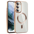 For Samsung Galaxy S21 5G CD Texture Plating TPU MagSafe Phone Case with Lens Film(Brown) - Galaxy S21 5G Cases by PMC TechLife | Online Shopping South Africa | PMC TechLife