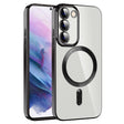 For Samsung Galaxy S21+ 5G CD Texture Plating TPU MagSafe Phone Case with Lens Film(Black) - Galaxy S21+ 5G Cases by PMC TechLife | Online Shopping South Africa | PMC TechLife