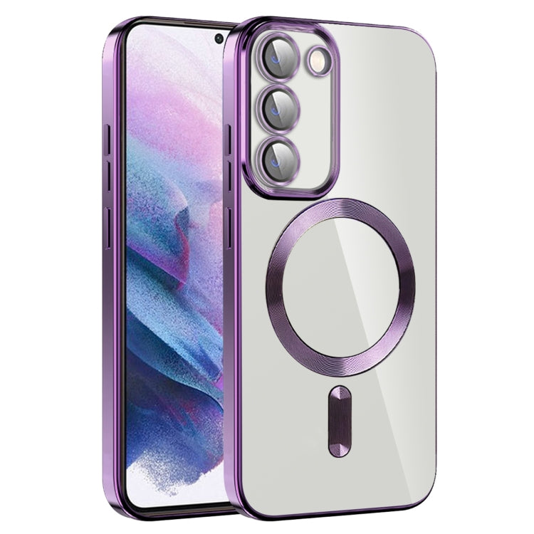 For Samsung Galaxy S21+ 5G CD Texture Plating TPU MagSafe Phone Case with Lens Film(Dark Purple) - Galaxy S21+ 5G Cases by PMC TechLife | Online Shopping South Africa | PMC TechLife