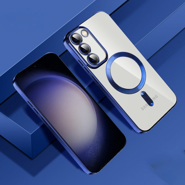 For Samsung Galaxy S21+ 5G CD Texture Plating TPU MagSafe Phone Case with Lens Film(Royal Blue) - Galaxy S21+ 5G Cases by PMC TechLife | Online Shopping South Africa | PMC TechLife
