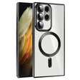 For Samsung Galaxy S21 Ultra 5G CD Texture Plating TPU MagSafe Phone Case with Lens Film(Black) - free shipping - PMC TechLife - Order now!